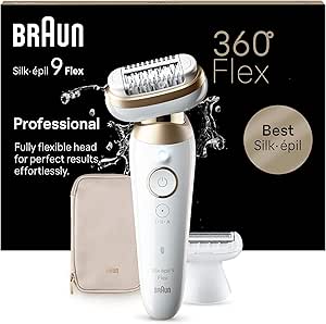 Braun Silk-épil 9 9-041 3D Women's Electric Epilator 360° Flexible Head Waterproof Cordless Hair Removal Kit With Shaver Head Hair Removal Comb Trimmer Massage Rollers For Mowing And Shaving - Image 1