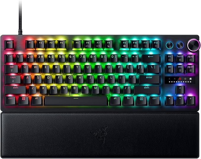 Razer Huntsman V3 Pro TKL Tenkeyless Analog Optical Keyboard for Electronic Sports (Digital Multifunction Steering Wheel and Dedicated Control Buttons, Two-Layer Textured PBT Keys) - Image 1