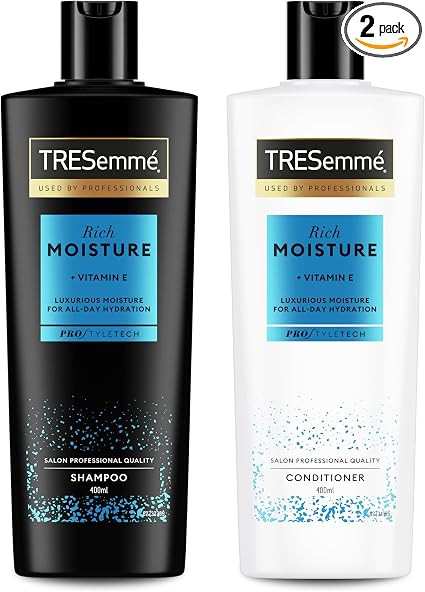 TRESemmé Rich Moisture Shampoo and Conditioner, for Dry and Damaged Hair 400ml + 400ml - Image 1