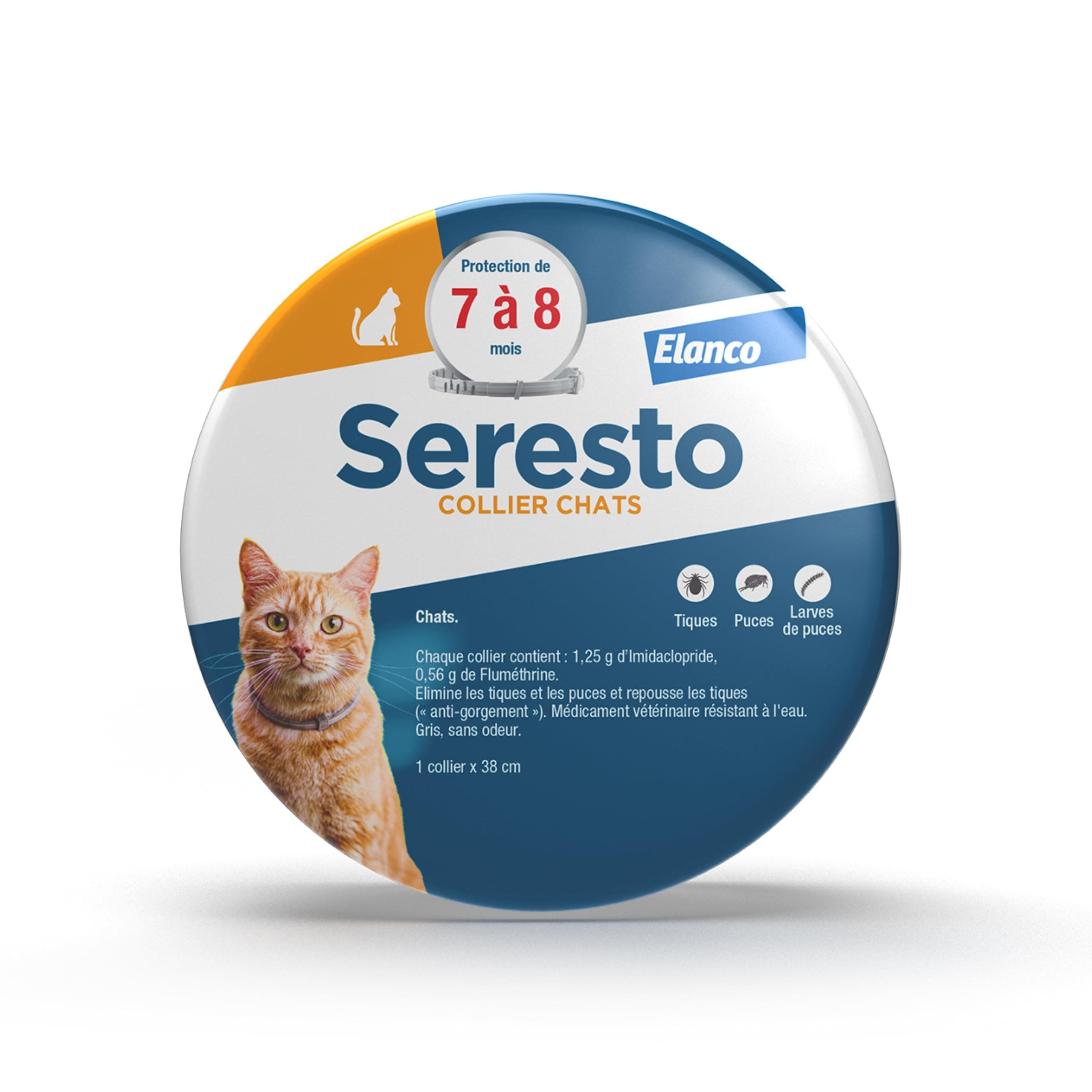 Seresto Cat Collar - Cat Flea & Tick Protection - Seresto Cat Collar with Long Lasting Protection for 7-8 Months - Grey