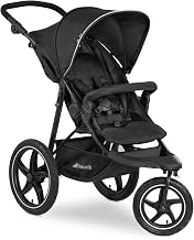 hauck Poussette 3 Roues Runner 2, Grandes Roues Pneumatiques, Jusqu'à 22 kg, Pliable, Pare-Soleil UV 50+, Inclinable, Guidon Réglable, Panier XL Jusqu'à 3 kg, Noir - Image 1