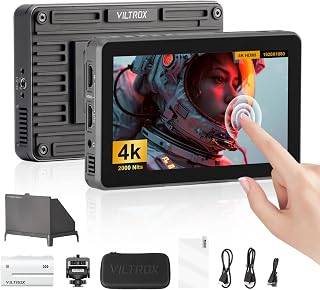 VILTROX DC-X2 DCX2 Camera Moniteur Externe 4K pour Caméra Moniteur HD 6 Pouces 2000Nit Caméra HDMI,Full HD 1920x1080 IPS,3D LUT avec Batterie,Pare-Soleil pour Caméras DSLR Sony Canon Nikon - Image 1
