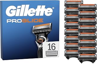 Gillette Lot De 16 Recharges De Rasoir Pour Homme Proglide, Cartouches AUTHENTIQUES A 5 Lames, Tête De Rechange Avec Une Bande Lubrifiante x2 Et Une Lame De Précision Pour Un Rasage Net Du Visage - Image 1
