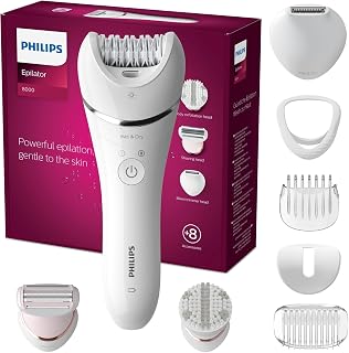 Philips Series 8000 - Epilateur Wet & Dry sans fil pour les jambes et le corps, avec 8 accessoires, rasoir, tondeuse et embout exfoliant pour le corps, (modèle BRE735/00) - Image 1