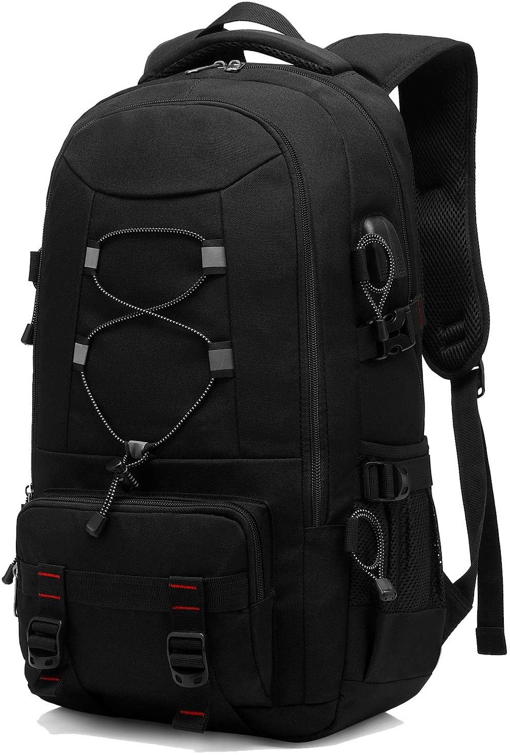 Travel Backpack, 45L Waterproof Hiking Large Capacity Laptop Backpack 17.3 Inches Trekking Men Women for Outdoor Sports Camping – Black - Image 1
