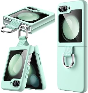 JETech Coque pour Samsung Galaxy Z Flip 5 2023 avec Anneau, Étui Housse de Protection Antichoc Anti-Rayures Fine en PC Dur (Vert Menthe) - Image 1