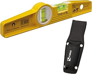 STABILA Type 81 SM Torpedo magnetic level with bag, 25 cm, cast aluminium profile, powerful rare earth magnet system, 1 horizontal flask, 1 vertical flask, Made in Germany - Image 1