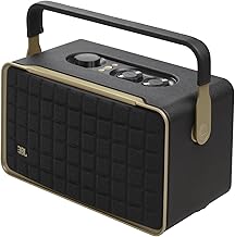 Authentics 300 Smart Portable Smart Speaker with WiFi, Bluetooth and Voice Assistants, Retro Design, Black - Image 1