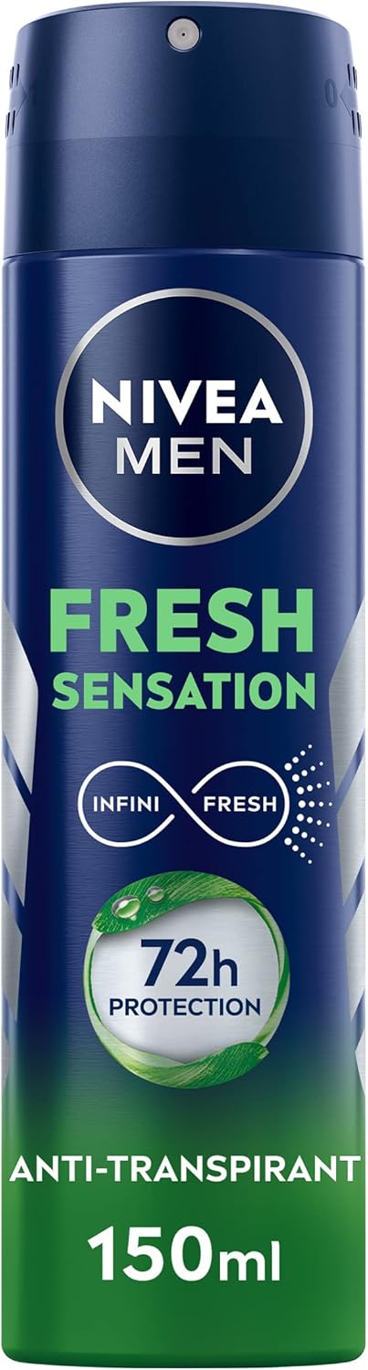 NIVEA MEN Déodorant Spray Fresh Sensation (1 x 150 ML), Déodorant Homme fraîcheur 72 h, Anti-Transpirant parfumé Longue durée à la Formule INFINIFRESH Unique - Image 1