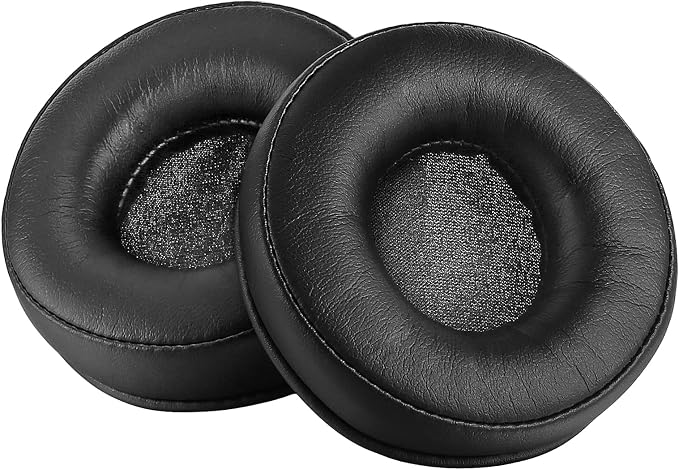 Universal Ear Pads 70 mm Protein Leather and Foam Compatible with Sony, Philips, JBL, AKG Headphones (Diameter: 70 mm, Black) - Image 1