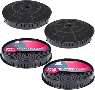 McFilter I 4x filtre à charbon actif Ø 172mm pour hotte aspirante adapté au filtre à charbon Elica CFC0038668 Typ57, Nyttig 440, AEG 055171138 4055217501 Bauknecht Whirlpool 48400008824 - Image 1