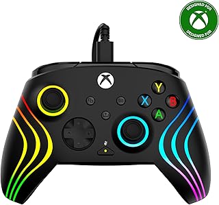 Turtle Beach Afterglow Wave Controller Noir Manette de jeu RGB filaire - Licence pour Xbox Series XS, Xbox One et Windows - Boutons programmables, gachettes à effet Hall, commandes audio - Image 1