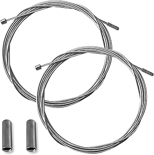 2 x Bike Derailleur Cable Compatible with Shimano Sram Front Rear Road Mountain Bike City Racing 2.1 m End Caps - Image 1