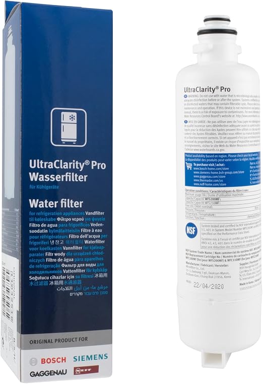 BSH 11032518 Filtre à eau compatible avec Bosch, Siemens, Neff réfrigérateur américain et combiné réfrigérateur congélateur - Image 1