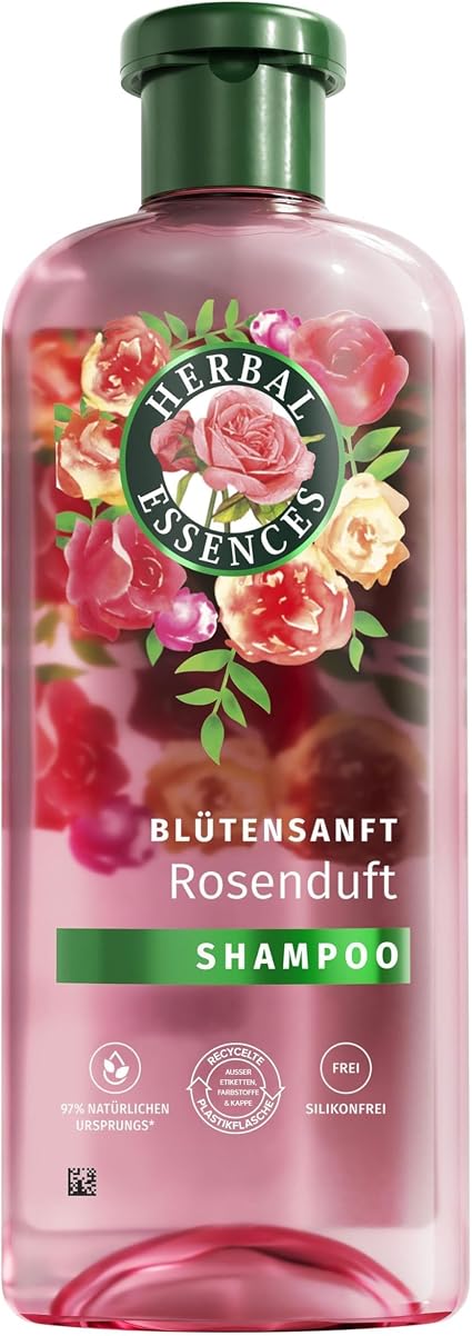 Herbal Essences Gentle Rose Fragrance Shampoo 350ml From dull hair to silky shiny hair, with rose essence, naturally derived ingredients, vegan, silicone free - Image 1
