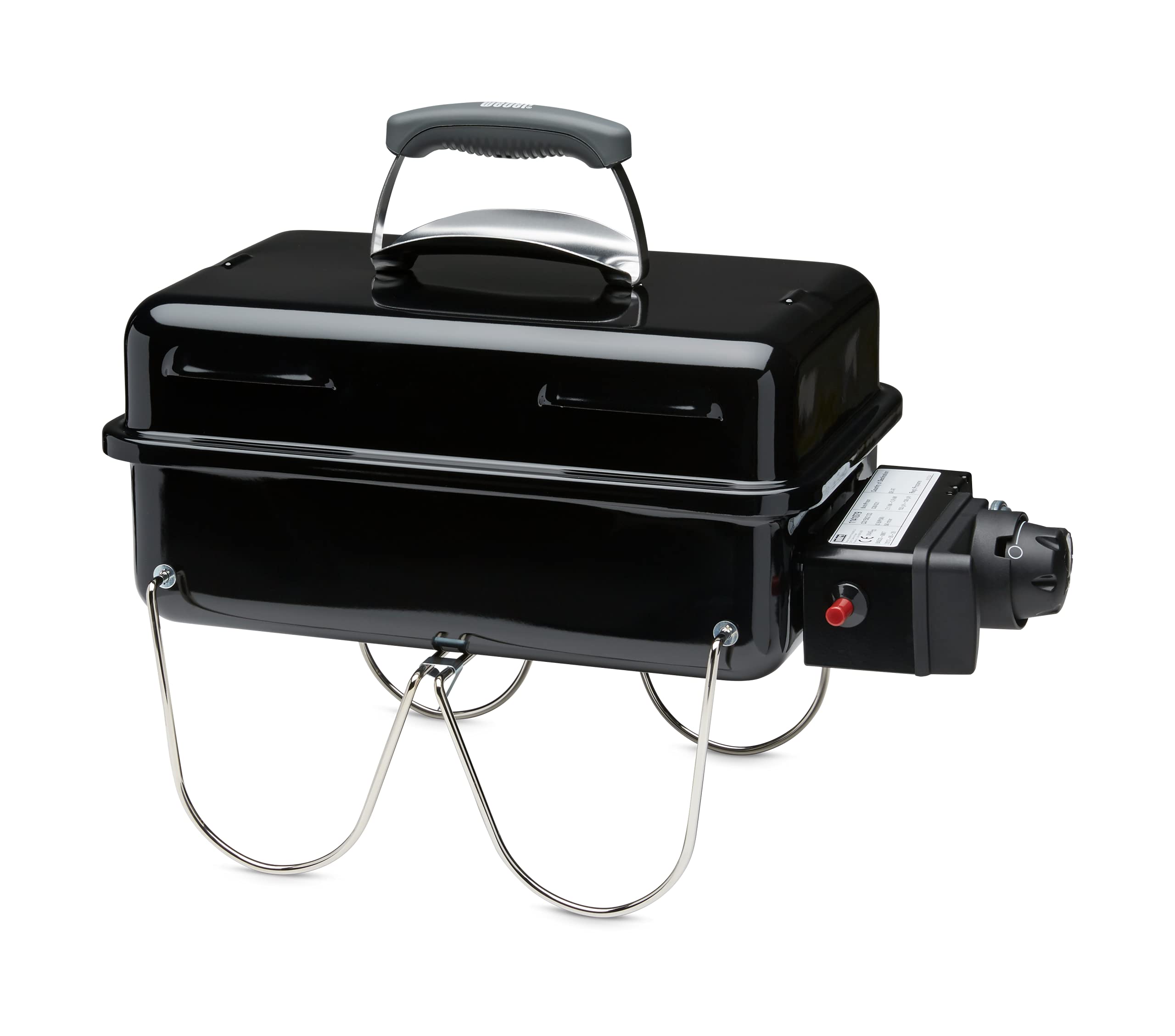 Weber Go‑Anywhere Portable Gas Barbecue/Barbecue with Folding Legs, Piezo Ignition, Durable Coating, Lightweight and Compact Outdoor Camping Barbecue, Cooking Surface 42 x 26 cm, Black - Image 1