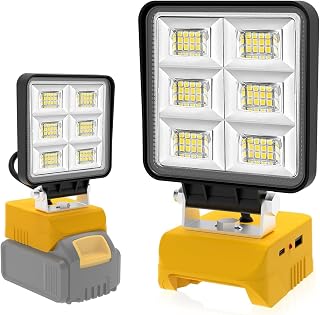 T-SUN Projecteur LED Chantier pour Dewalt 18V Batterie 48W 5200LM Lampes de Travail Portables Projecteur LED Rechargeable Pour l'atelier, Camping, Réparations Automobiles, Chantier (Sans Batterie) - Image 1