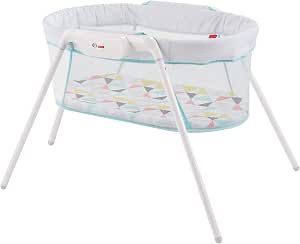 Fisher-Price Foldable and Transportable Bed with Vibration to Soothe Baby, Storage Bag Included, from Birth, GBR67, Multicoloured - Image 1