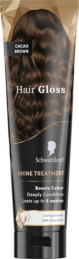 Hair Gloss Schwarzkopf Colour Care Shine Colour Reviver Instant Detangling Temporary Hair Colour Nourishing Coconut Oil Chocolate Brown 150 ml - Image 1