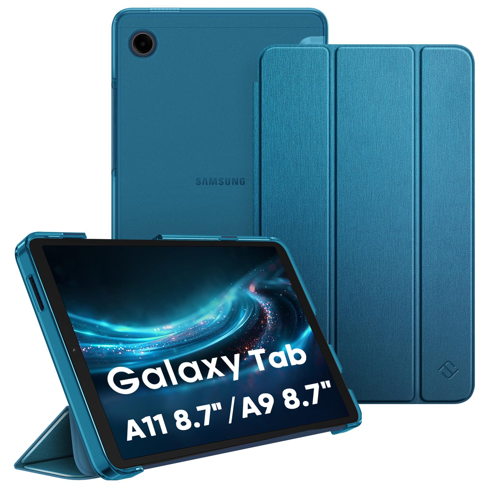 FINTIE Case for Samsung Galaxy Tab A11 8.7 Inch 2025 and Galaxy Tab A9 8.7 Inch 2023, Slim Transparent Frosted Hard and Light Case, Peacock Blue - Image 1
