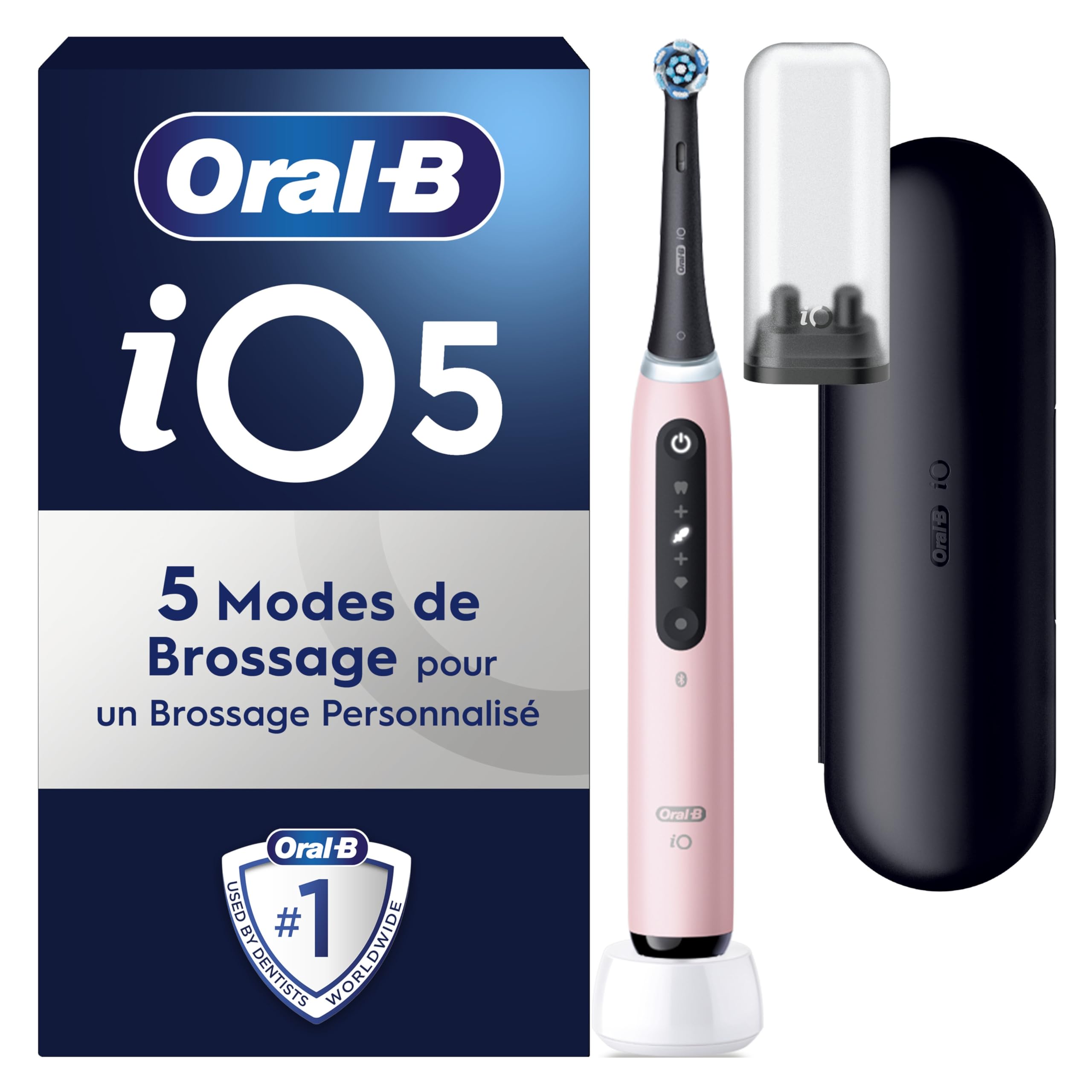 Oral-B iO 5N Electric Toothbrush Pink Connected Bluetooth 1 Brush 1 Travel Case - Image 1