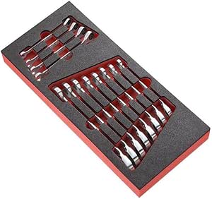FACOM - Module of 12 Mixed Inch Flat Wrenches - MODM.467JU12 - Foam Tray - Sturdy and Durable Material - Hand Tools for Professionals and Individuals - Image 1