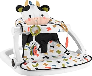 Portable Baby Chair Cute Cow Seat Floor Seat with Teether and Bell BPA Free Baby Development Toy Newborn - Image 1