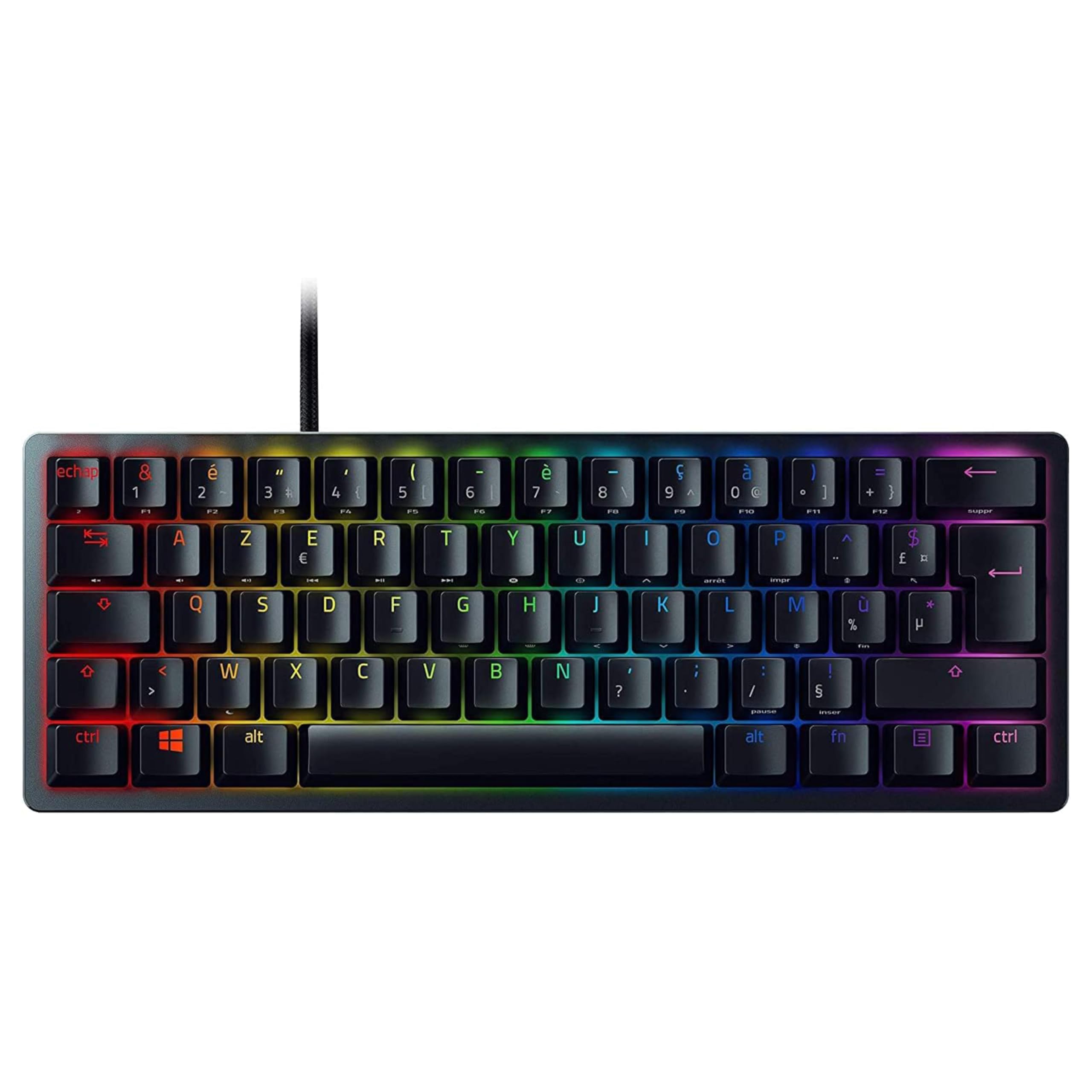 Razer Huntsman Mini (Switches Red) - 60% Compact Gamer Keyboard (Silent and Linear Opto-Mechanical Switches, PBT Keys, Detachable USB-C Cable) AZERTY Keyboard | Black - Image 1