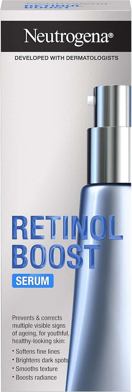 Neutrogena Boost Retinol Facial Serum (1 x 30ml), Clinically proven to target visible signs of aging, with Retinol for brighter, brighter skin - Image 1