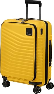 Intuo - Valise de Cabine Rigide 55 x 40 x 23/26 cm - Chariot de Cabine Extensible avec Poche Avant, pour easyJet et la Plupart des compagnies aériennes, 42/48 L, Jaune (Citrus) - Image 1