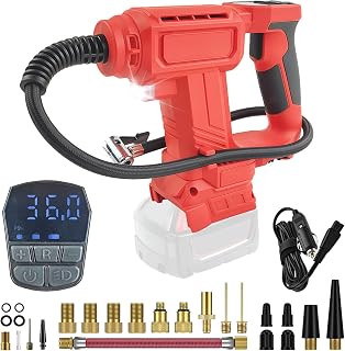 Milwaukee M18 Cordless Electric Tire Inflator for Milwaukee M18 18V Battery, Electric Air Pump with Auto Off Function and LED Light, Wireless Car Compressor for Bike - Image 1