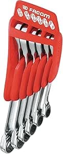 Facom 65.JP6PF Ratcheting Ring Spanner Set (6 Pieces)
