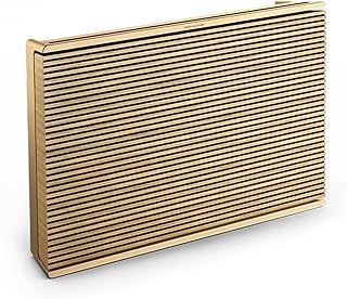 Beosound Level – Portable Wireless WiFi and Bluetooth Speaker, Dustproof, Speaker for Home and Outdoor with Up to 16 Hours of Battery, Eco-Responsible-Gold Tone/Wood - Image 1