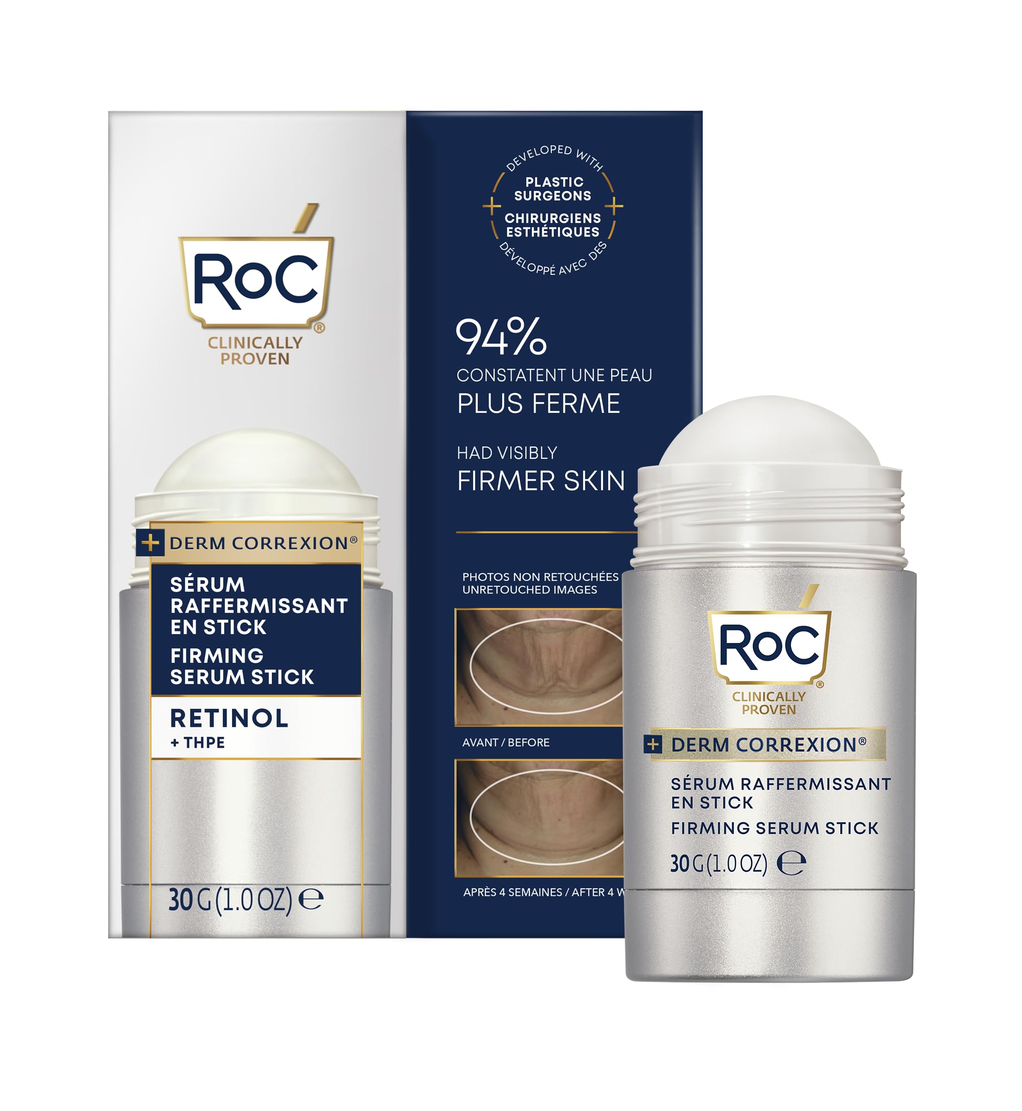 RoC Derm Correxion Firming Retinol Serum Stick | Sérum en Bâton Réduit les Rides, Soin Anti-Âge pour Visage & Cou | 30 g - Image 1