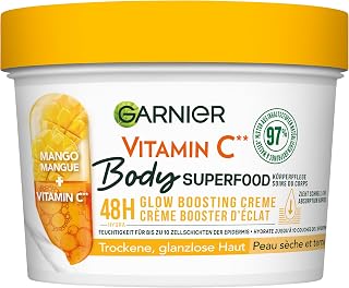 Garnier Soin corporel nourrissant pour peaux ternes et sèches - Beurre corporel avec mangue et vitamine C - Pour jusqu'à 48 heures d'hydratation - 1 x 380 ml - Image 1