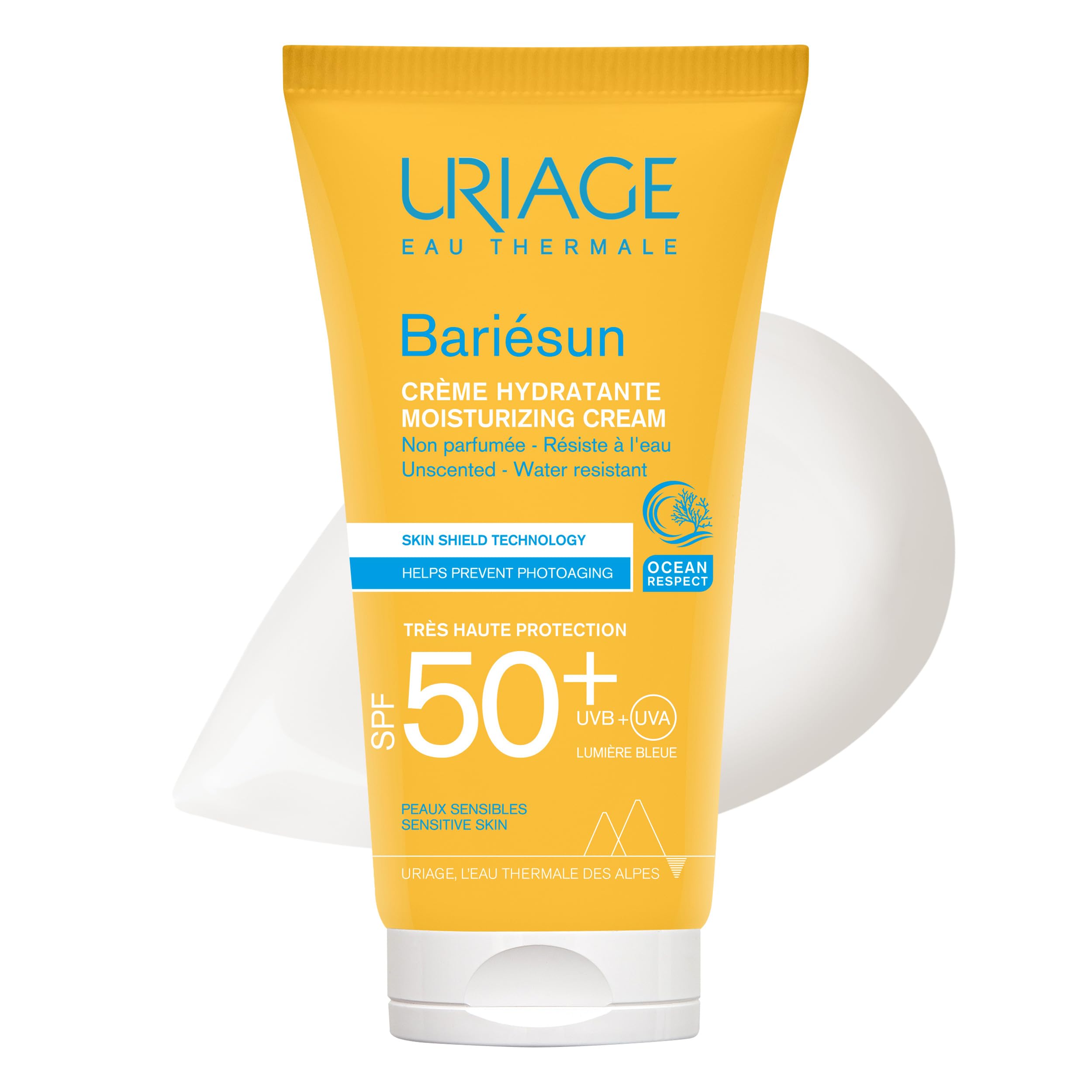 Uriage Bariesun Fragrance Free Sun Cream SPF50+ - High UVA/UVB & Blue Light Protection - Sweat Resistant - Non-Comedogenic - No White Traces - Ideal for Sensitive Skin - 50 ml - Image 1