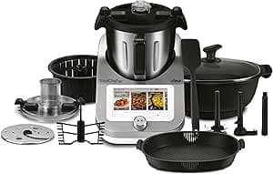 Ufesa TotalChef RK7 Multifunctional Kitchen Processor, Inteligent, WiFi, 30 Functions, 4.5L, 7 Inch Touch Screen, Built-in Scales, Interactive Recipe Book, Silver/White