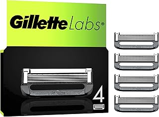 Gillette Labs Lot De 4 Recharges De Rasoir Pour Hommes, AUTHENTIQUES, A 5 Meilleures Lames De La Marque, Barre Exfoliante Pour Un Rasage Doux Et Efficace, Compatibles Avec Les Manches GilletteLabs - Image 1