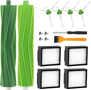Replacement Accessories for Roomba J7 J7+ i7 i7+ i7 Plus E5 E6 E7 8 i8+ i6 i6+ i3 i3+ i4 i4 i4+Spare Parts, 4 Filter, 4 Side Brushes, 2 Rubber Brushes - Image 1