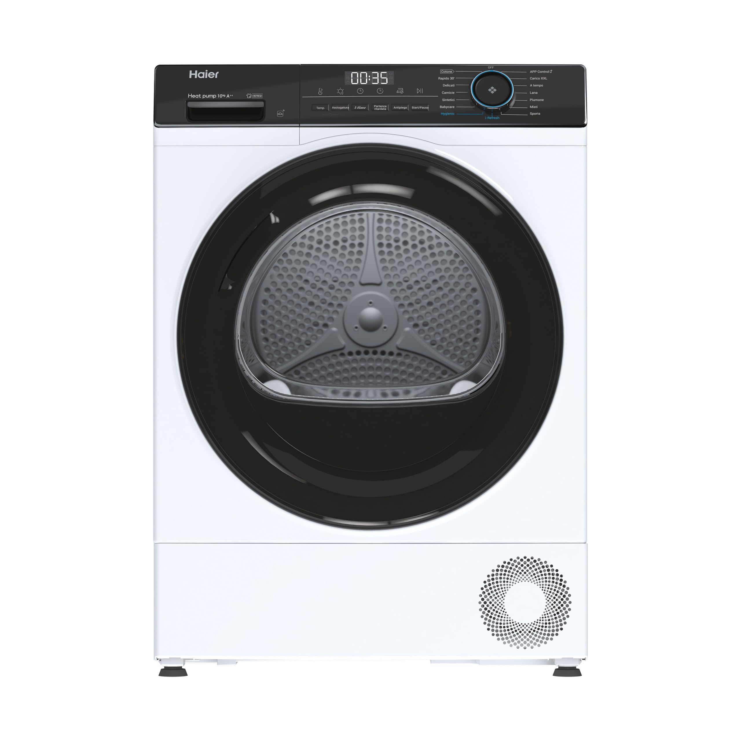 Haier I-Pro Series 3, HD100-A2939E-IT, Tumble Dryer, 10 kg, Class A ++, 65 dB, Steam, 15 Programs, White, AxLxD 84.5 x 59.5 x 66.5 cm - Image 1