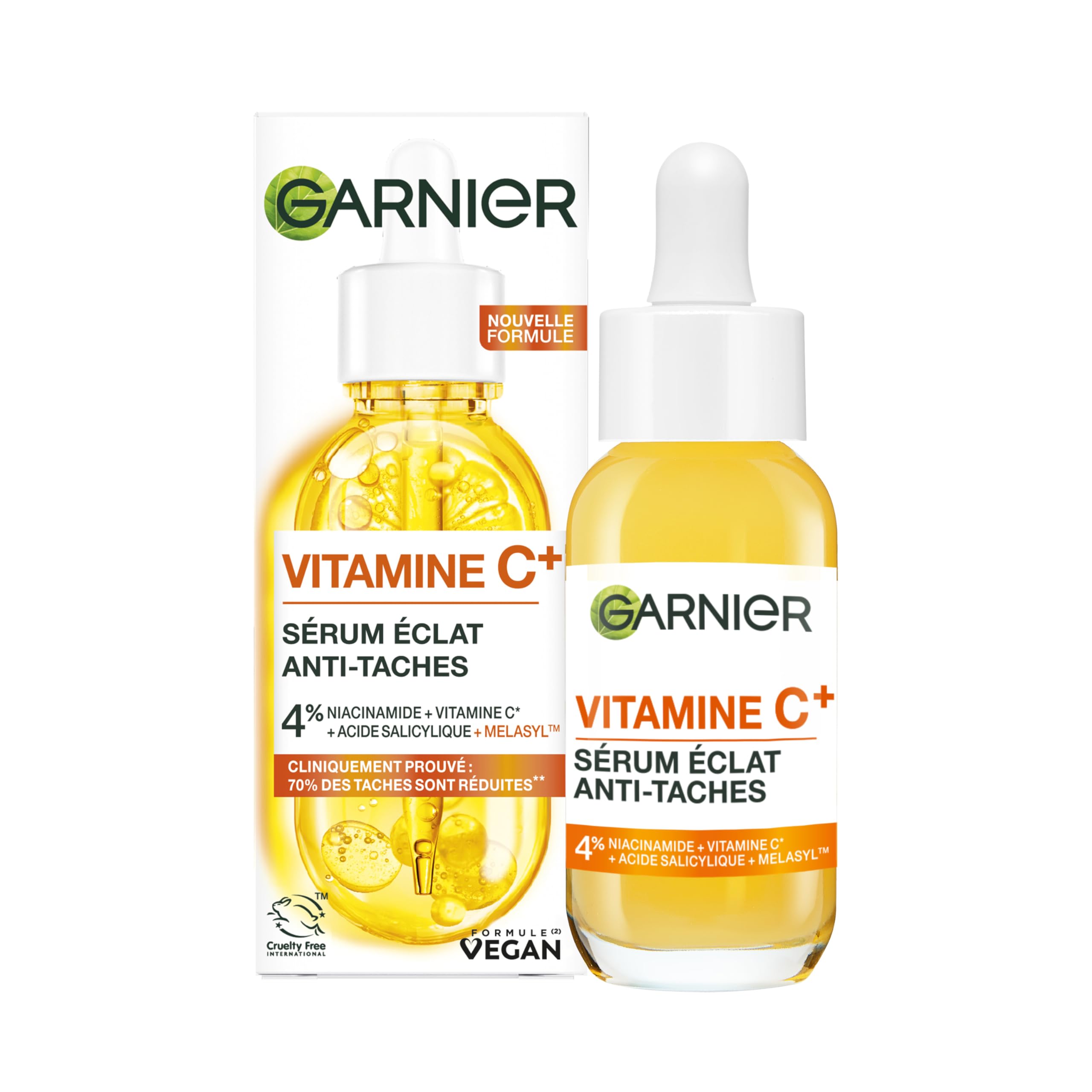 GARNIER Skin Active - Sérum Éclat - Anti-Tache Brunes - Soin Visage Enrichi En 3.5-4% Niacinamide, Vitamine C & Acide Salicylique - Vegan & Cruelty Free - 30 ml - L'emballage peut varier - Image 1