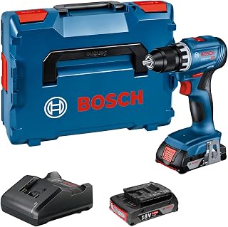Bosch Professional 18V System perceuse-visseuse sans-fil GSR 18V-45 (régime à vide 1 900 tr/min, avec 2 batteries 2,0 Ah, chargeur GAL 18V-20, L-BOXX) - Image 1