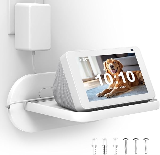 HomeMount For Nest Hub Wall Mount Space Saving Smart Home Wall Mount Compatible with Google Nest Hub (White) - Image 1