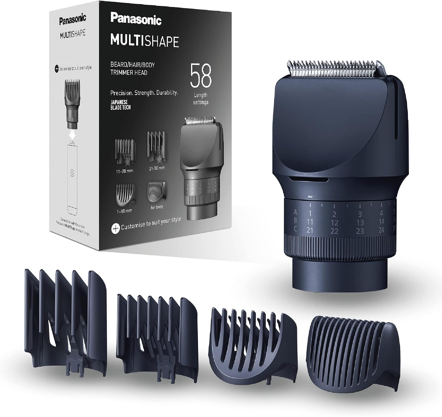 Panasonic MULTISHAPE – système modulaire de soins corps, cheveux et visage - ER-CTW1 : Tête tondeuse pour barbe, cheveux et corps, Noir - Image 1