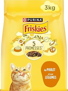 FRISKIES – Croquettes Complètes au Poulet et Légumes, Saveur Savoureuse et Croquante (3kg) - Lot de 2 - Vendu par Lot - Image 1