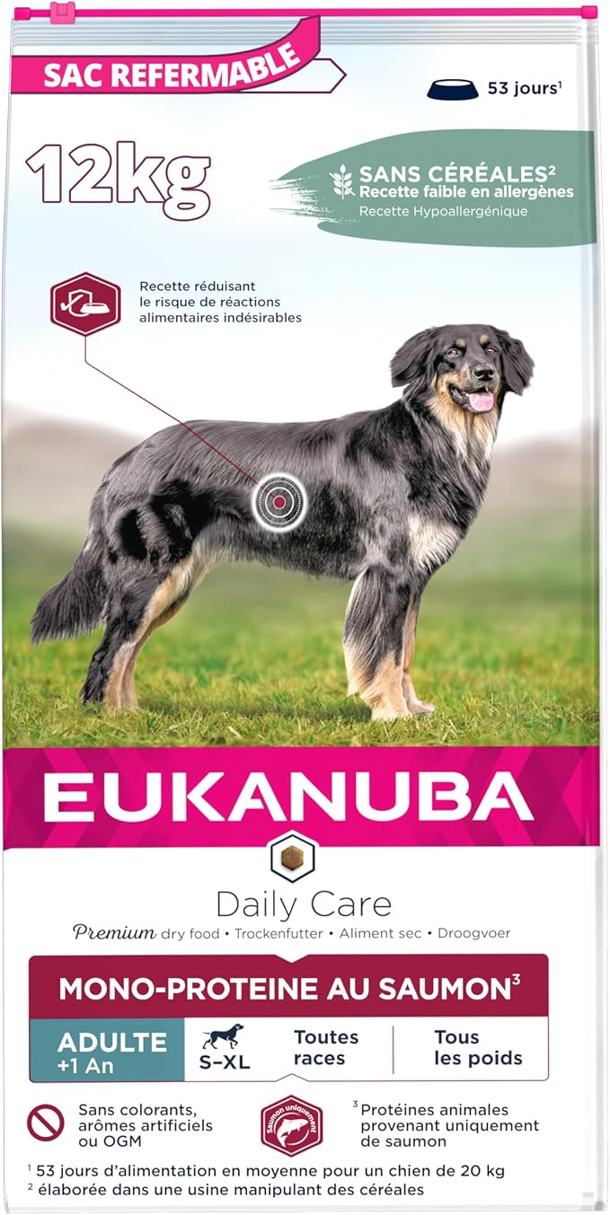 Eukanuba Daily Care Mono-Protein Salmon Dry for Adult Dogs - Rich in Fresh Frozen Salmon 2.3 kg - Image 1