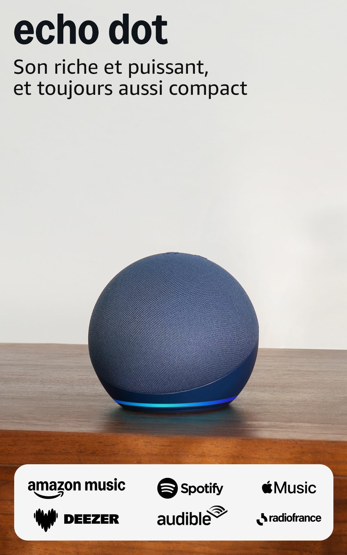 Echo Dot (Newest gen) | Big vibrant sound Wi-Fi and Bluetooth smart speaker with Alexa | Deep Sea Blue - Image 1