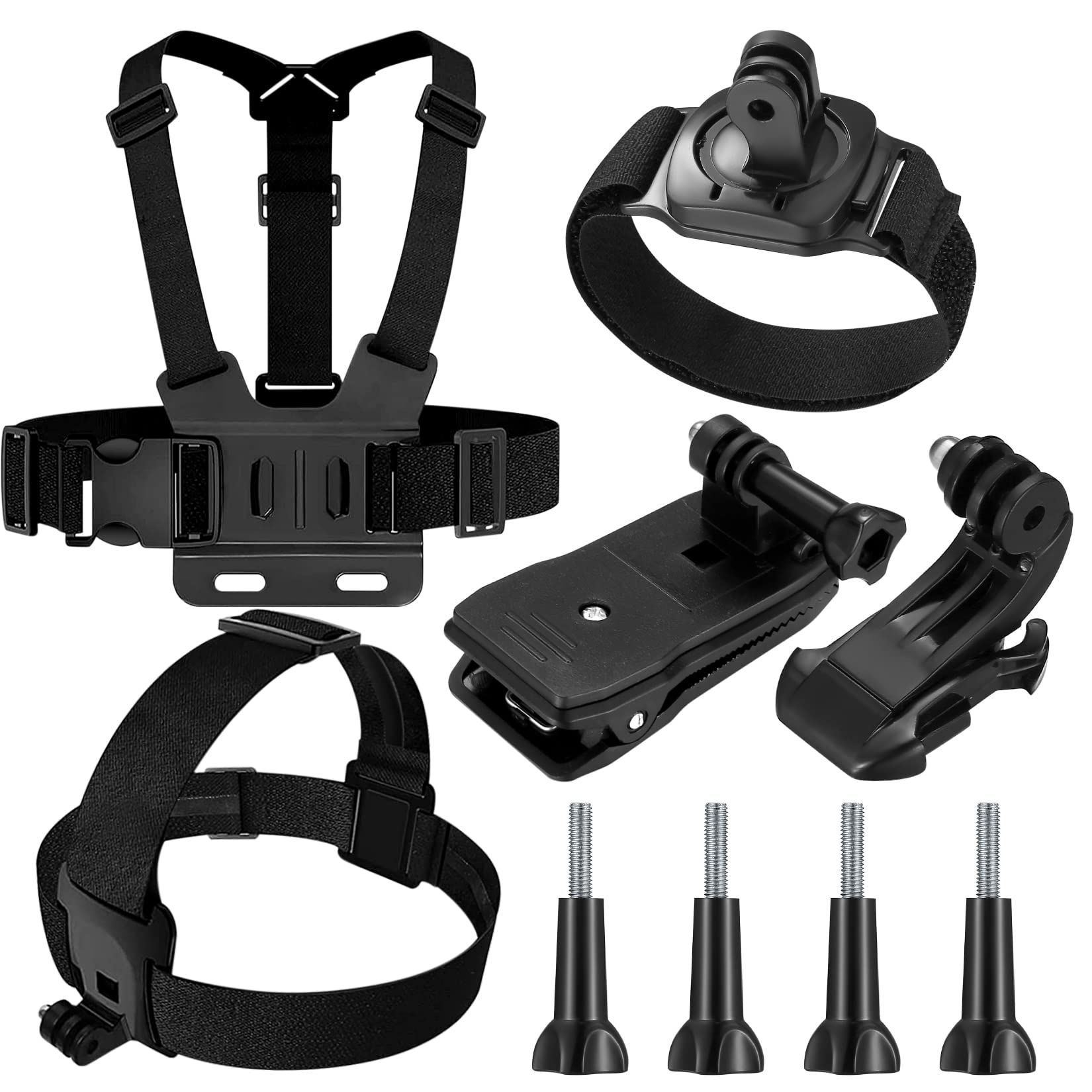 Compatibile Con GoPro 9-in-1 Accessories Kit, Chest Harness, Attachment Harness Headband, Wrist Clip Clip Backpack, Compatible with GoPro Hero 9 8 7 6 5, SJCAM, Insta360 - Image 1
