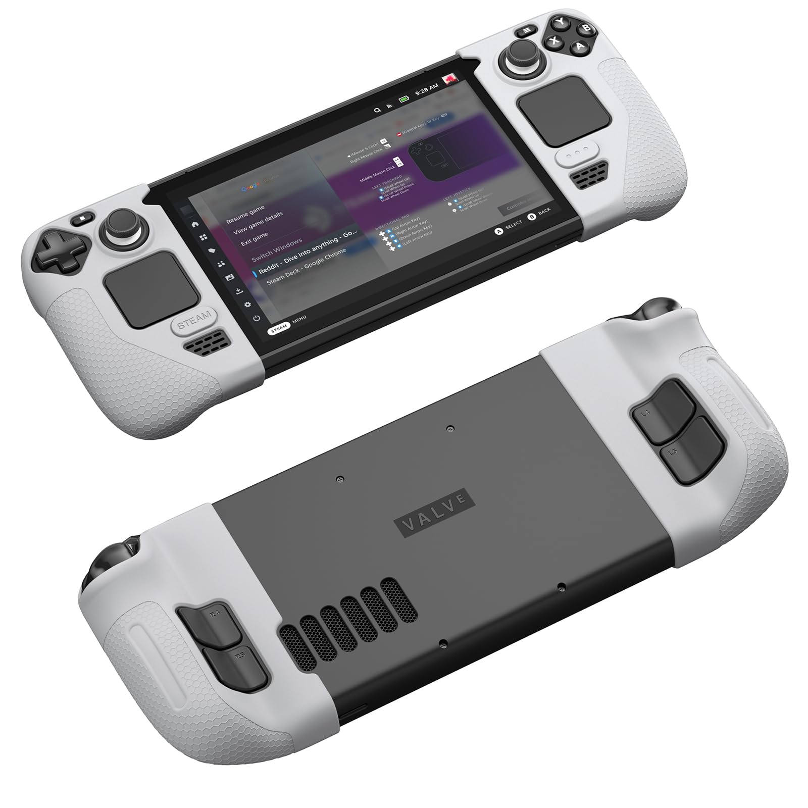 JSAUX GripArmor GP0016 Silicone Protective Case Compatible with Steam Deck, Steam Deck GripSkin, Silicone Sleeve Set (Left and Right) - Grey - Image 1