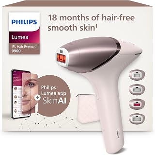Lumea 9900 Series Pulsed Light Hair Remover, SenseIQ and SkinAI Technology, 4 Tips for Body, Face, Bikini and Armpits, Use with and Wireless (Model BRI951/00) - Image 1